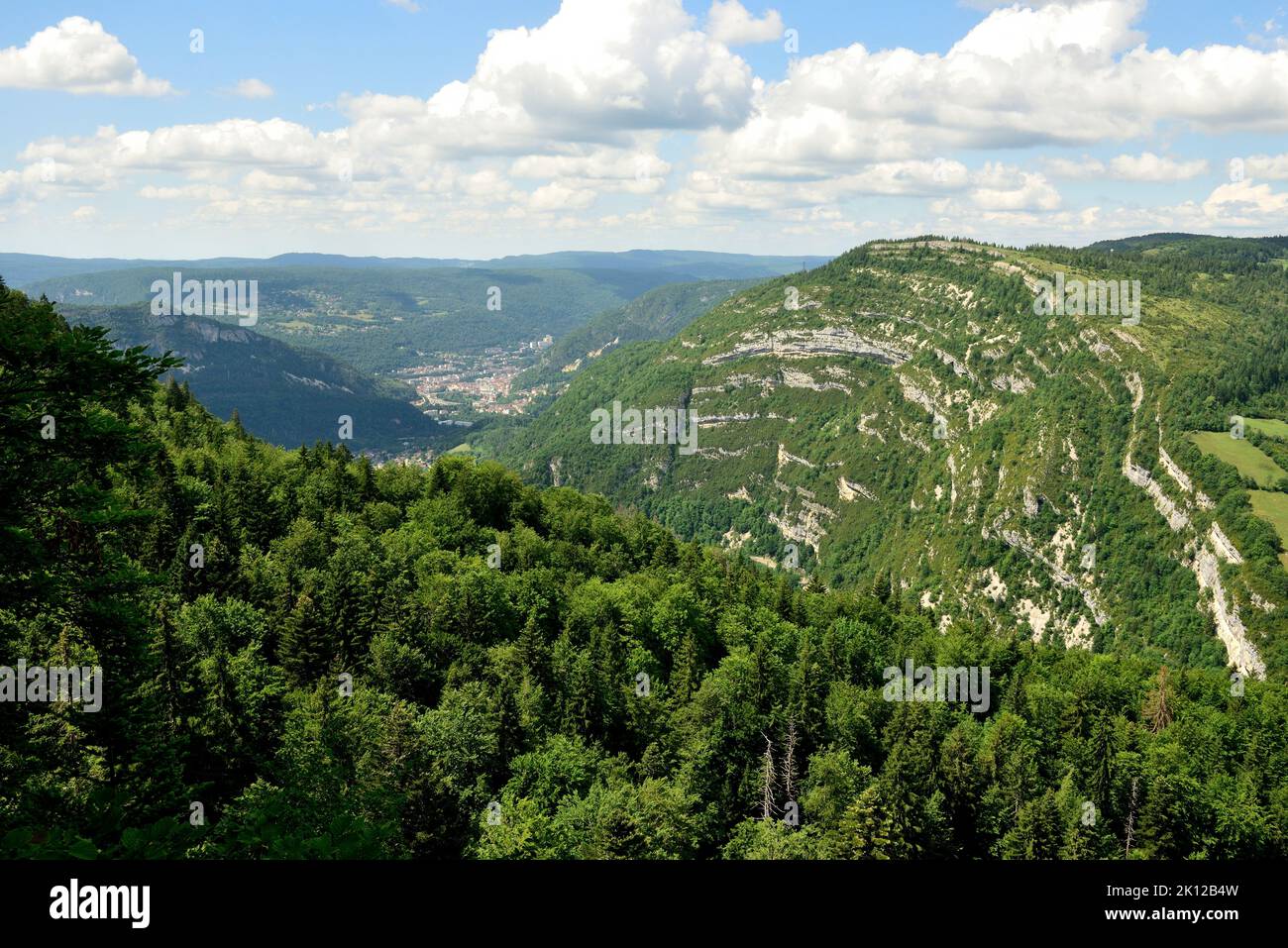 Saint-Claude, city, mountains, Jura, Jura department, Bourgogne-Franche-Comté region, France Stock Photo