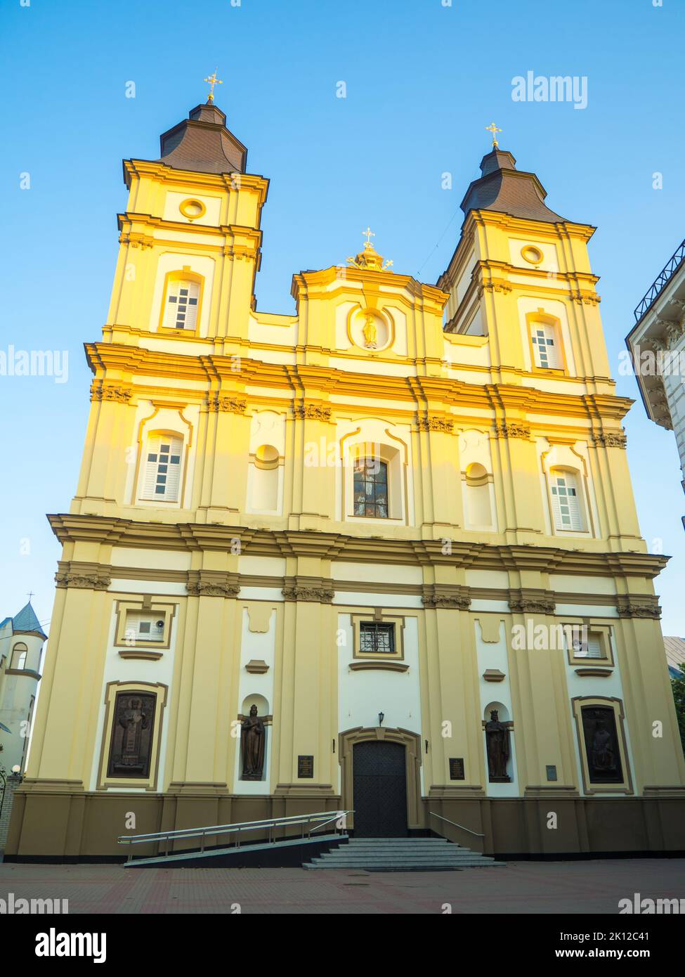 Ivano-Frankivsk, Cathedral of the Resurrection of Christ on summer morning Stock Photo