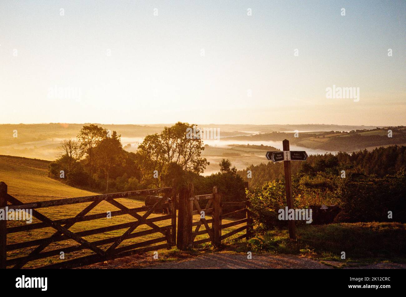 Sunrise over the Taw Valley photographed from High Bickington, North