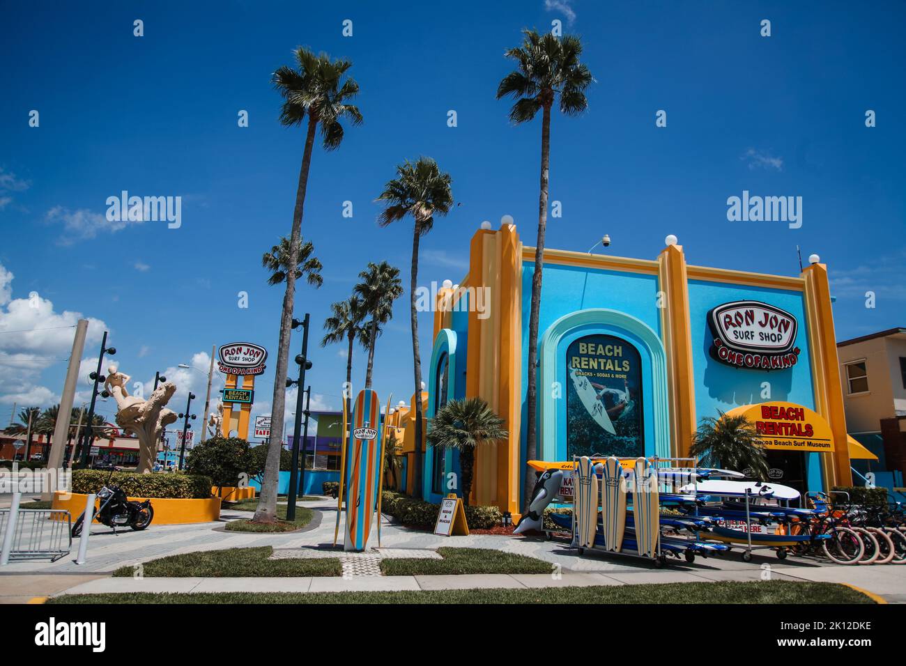 Ron Jon Surf Shop in Cocoa Beach, Florida, USA. Ron Jon Surf Shop is a surfer style retail store chain founded in 1959. Stock Photo