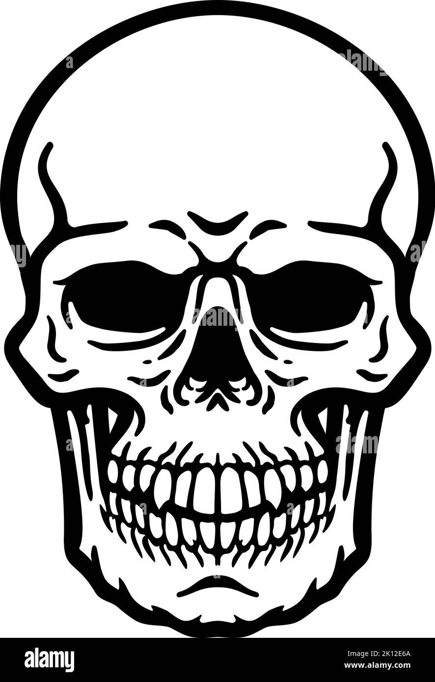 Skull Grim Reaper Cartoon Skeleton Head Stock Vector