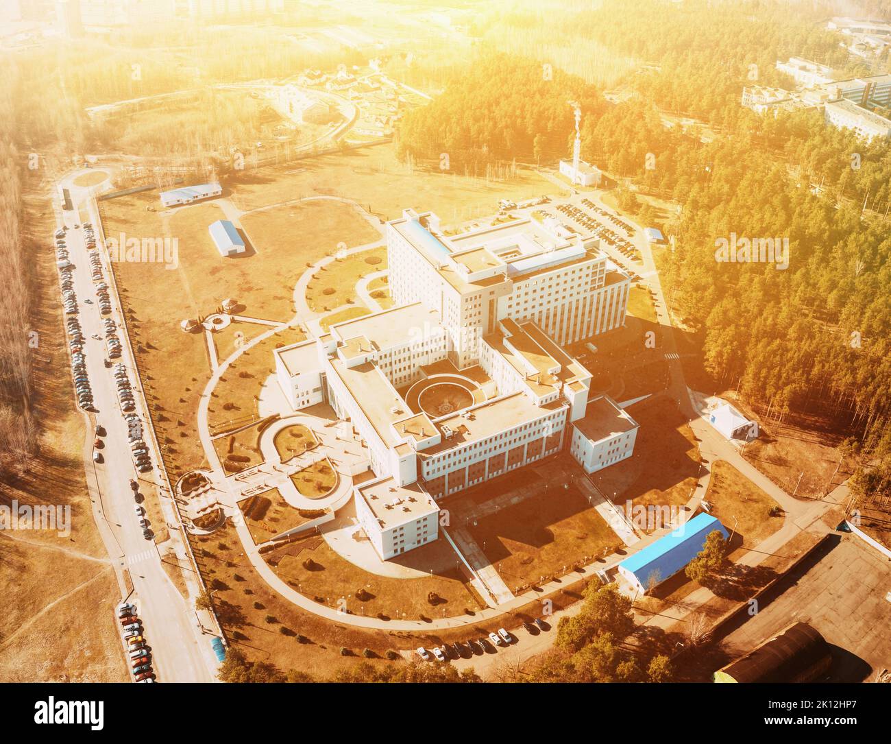 Healthcare. Medical Research Concept. Aerial View Of Building Of ...
