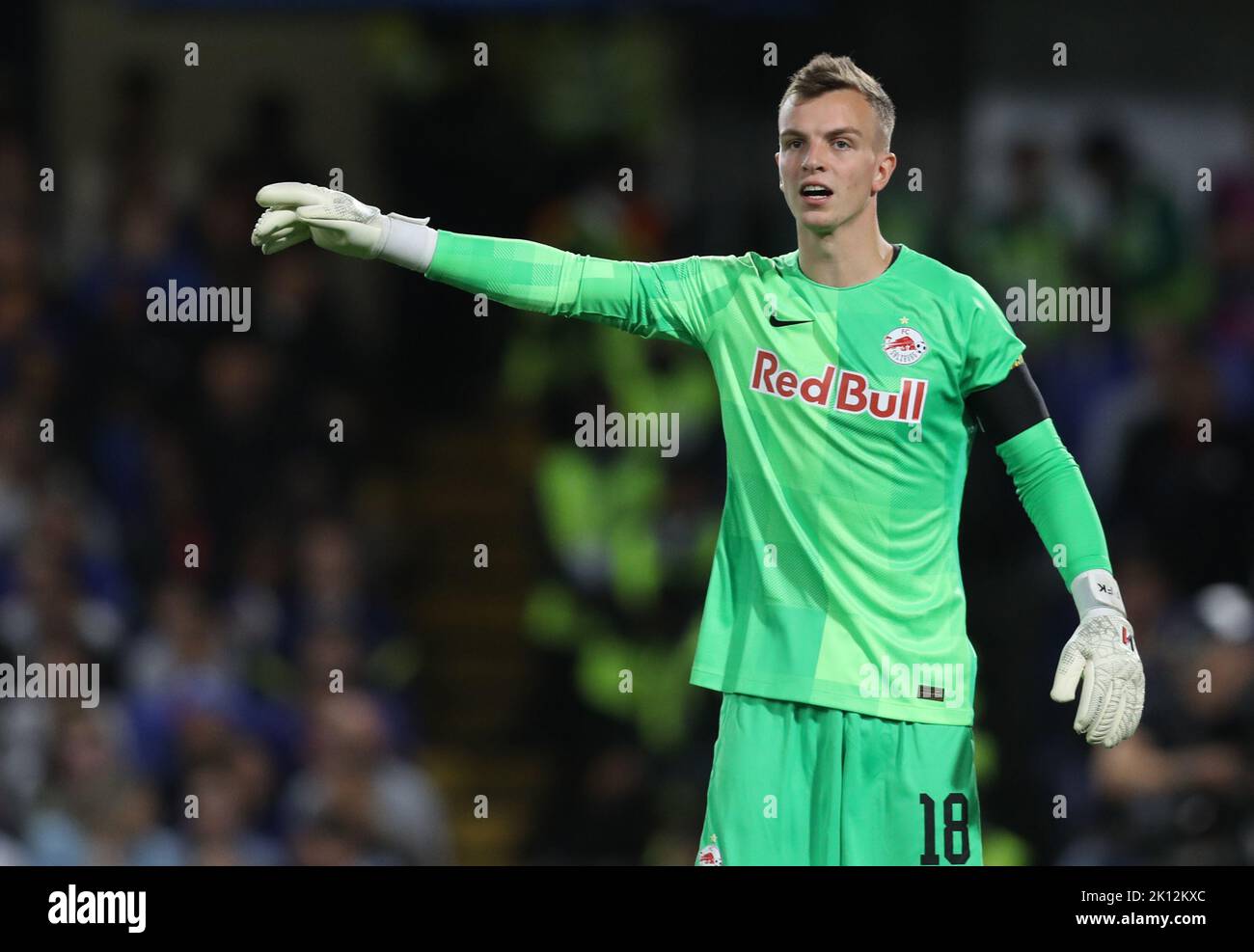 London, England, 14th September 2022. Philipp Köhn of Red Bull Salzburg during the UEFA Champions League match at Stamford Bridge, London. Picture credit should read: Paul Terry / Sportimage Stock Photo