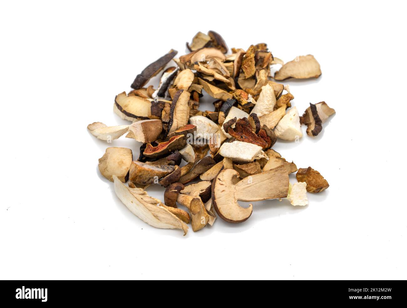 dried mushrooms isolated on white background Stock Photo