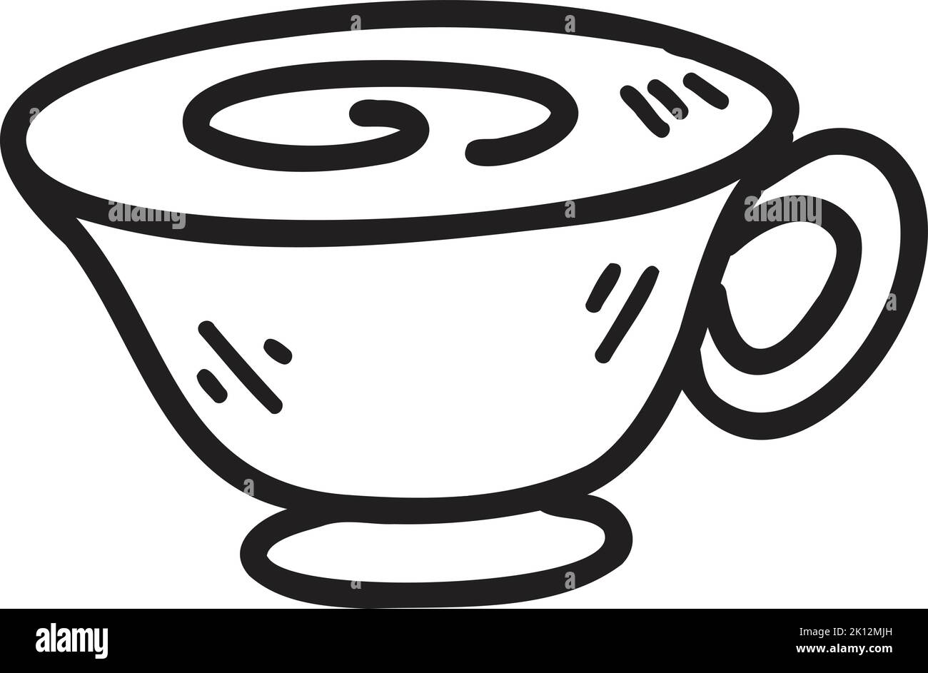 Hand Drawn hot coffee mug illustration isolated on background Stock