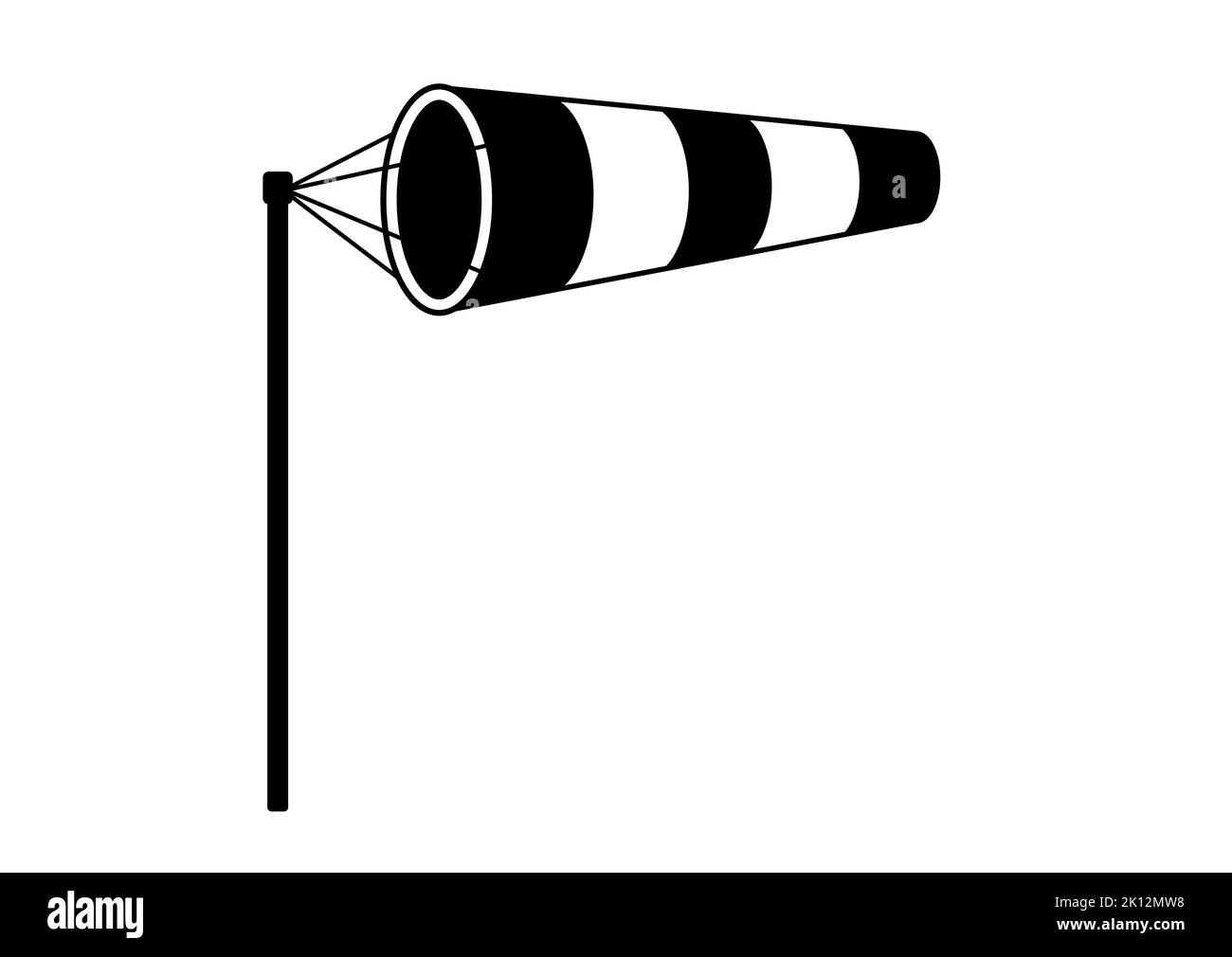 Windsock wind speed black simple vector illustration Stock Vector Image