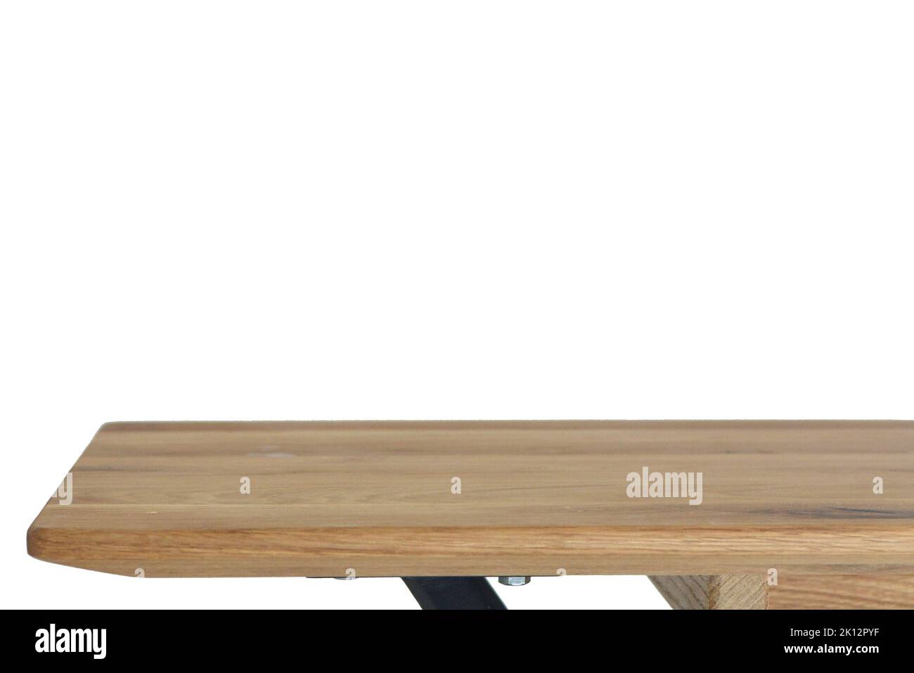 Wooden dinner table surface. Natural wood furniture close view