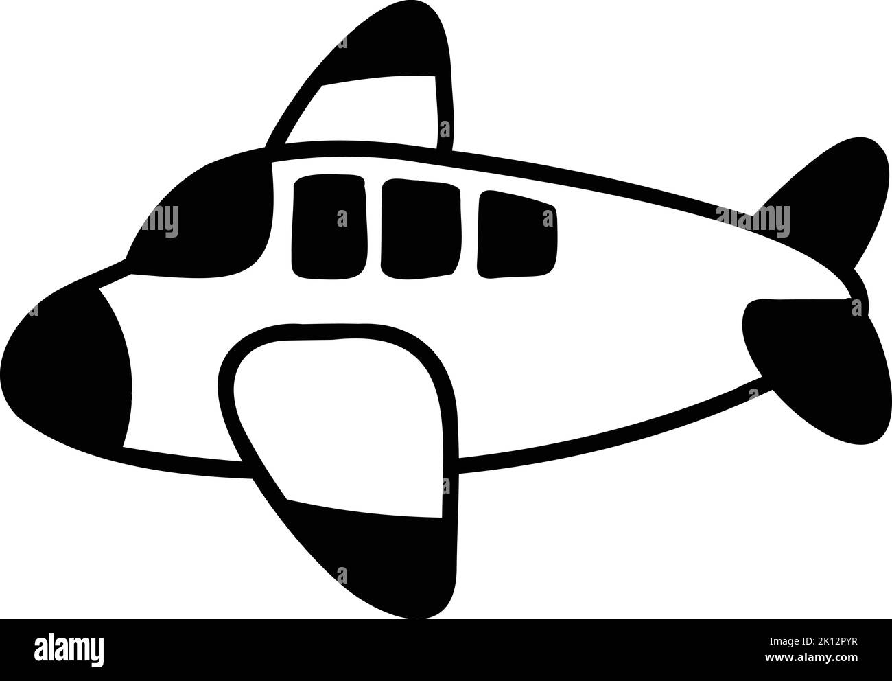 Hand Drawn airplane illustration isolated on background Stock Vector Image & Art Alamy