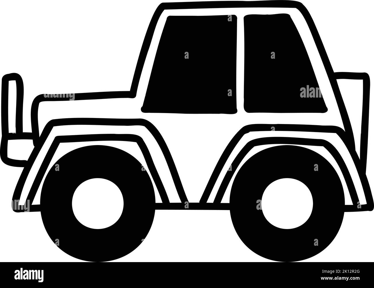 Hand Drawn Off Road Truck illustration isolated on background Stock Vector