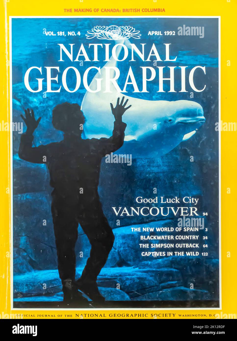 National Geographic magazine cover, April 1992 Stock Photo