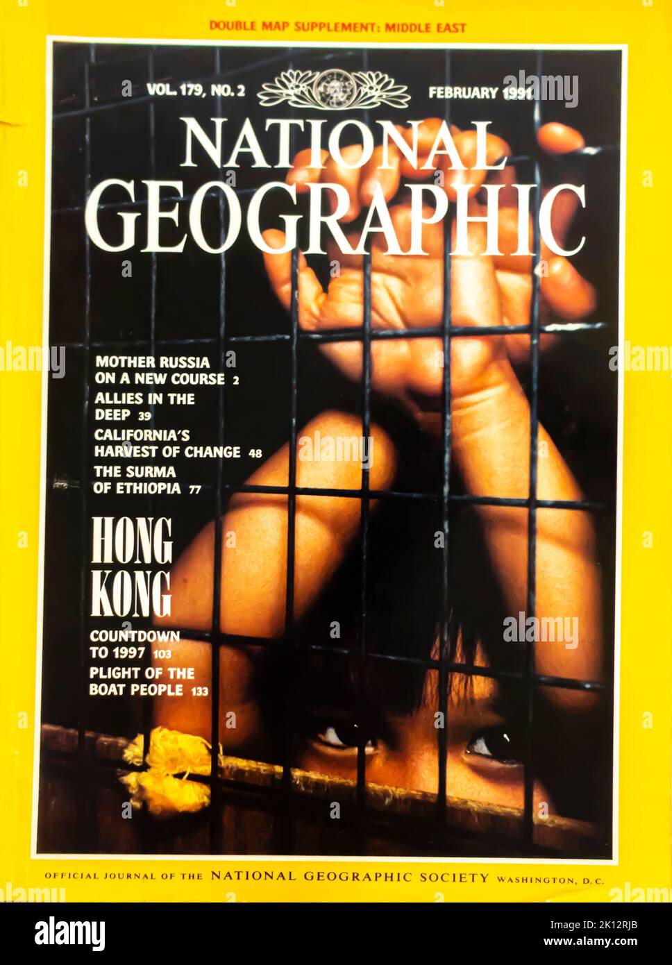 National Geographic magazine cover, February 1991 Stock Photo