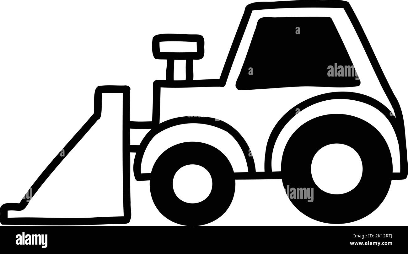 Hand Drawn tractor illustration isolated on background Stock Vector ...
