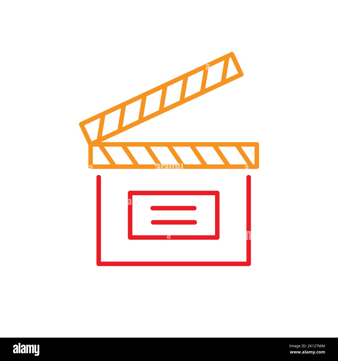 Open Clapper board vector Colored icon Stock Vector