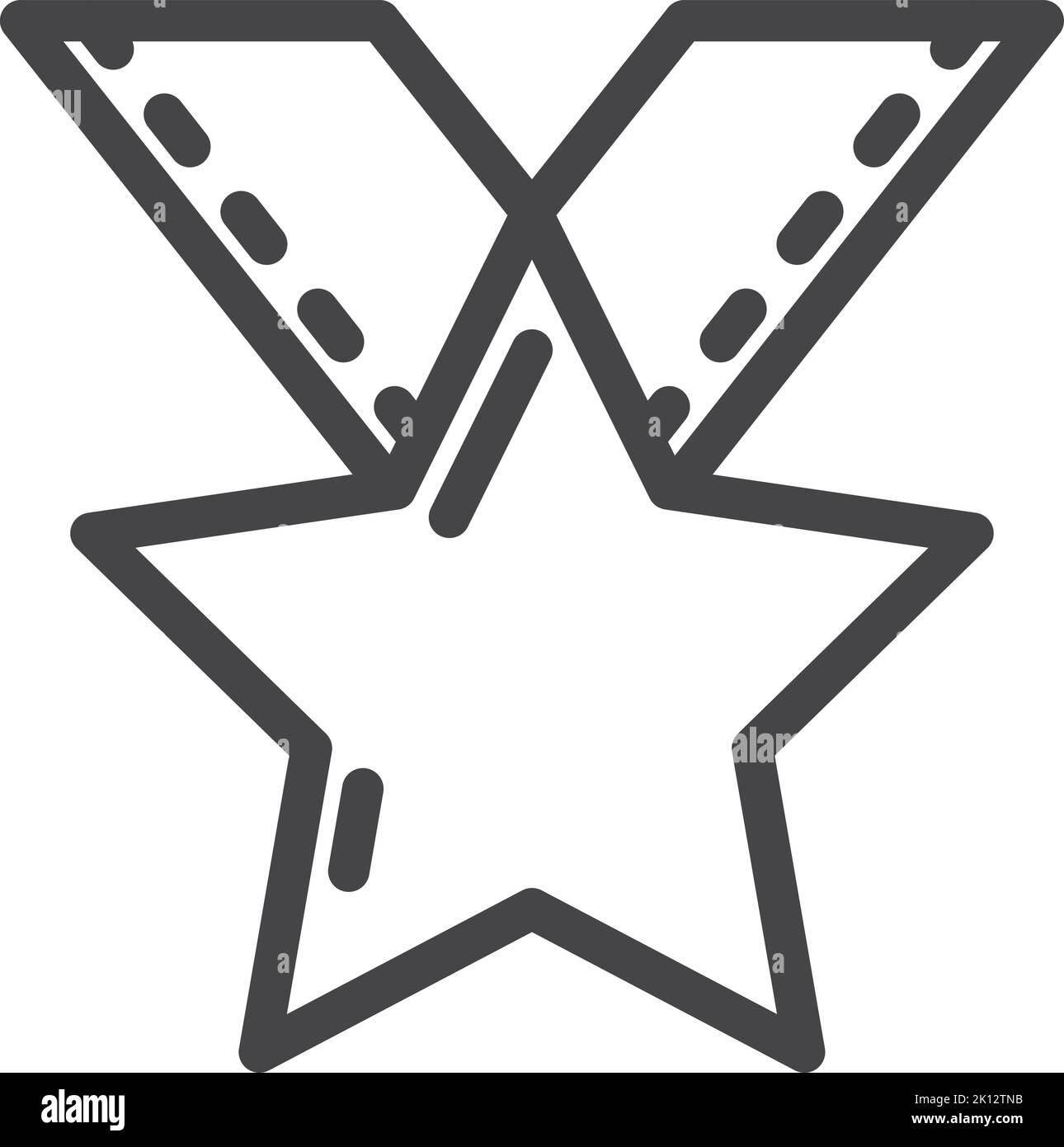 Star award ribbon line icon. Winner sign Stock Vector