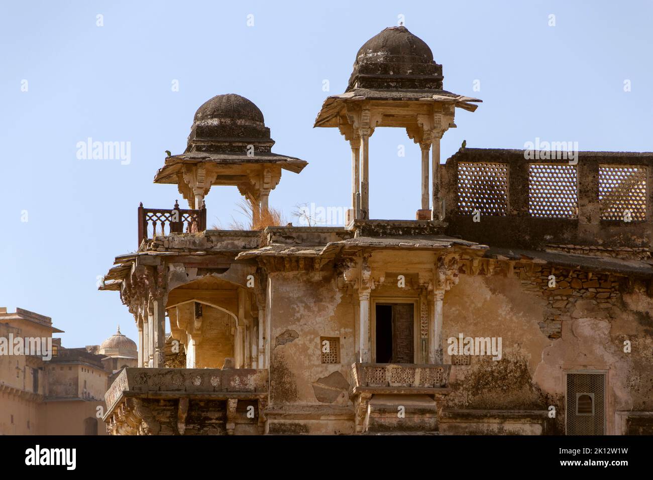 ruins of old traditional building in Amer city in India Stock Photo