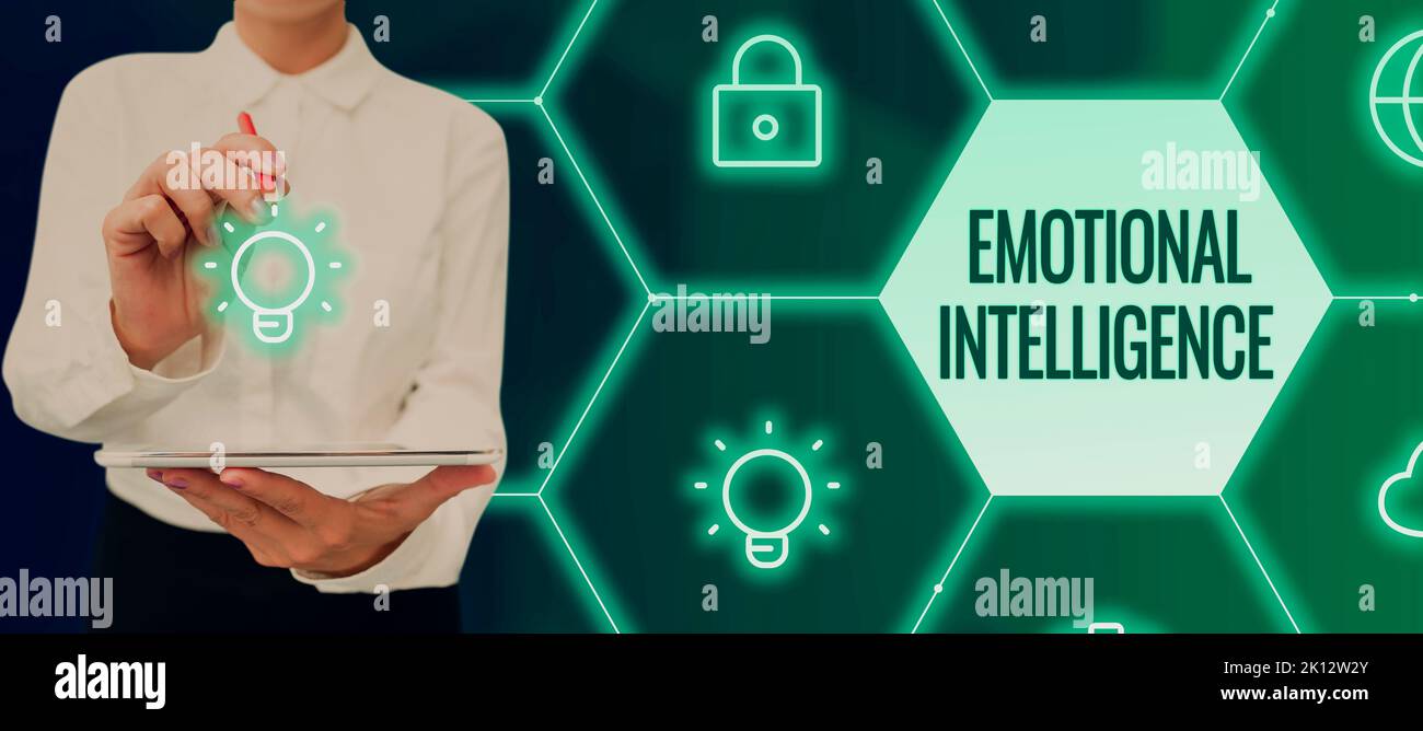 Hand writing sign Emotional Intelligence. Concept meaning Self and