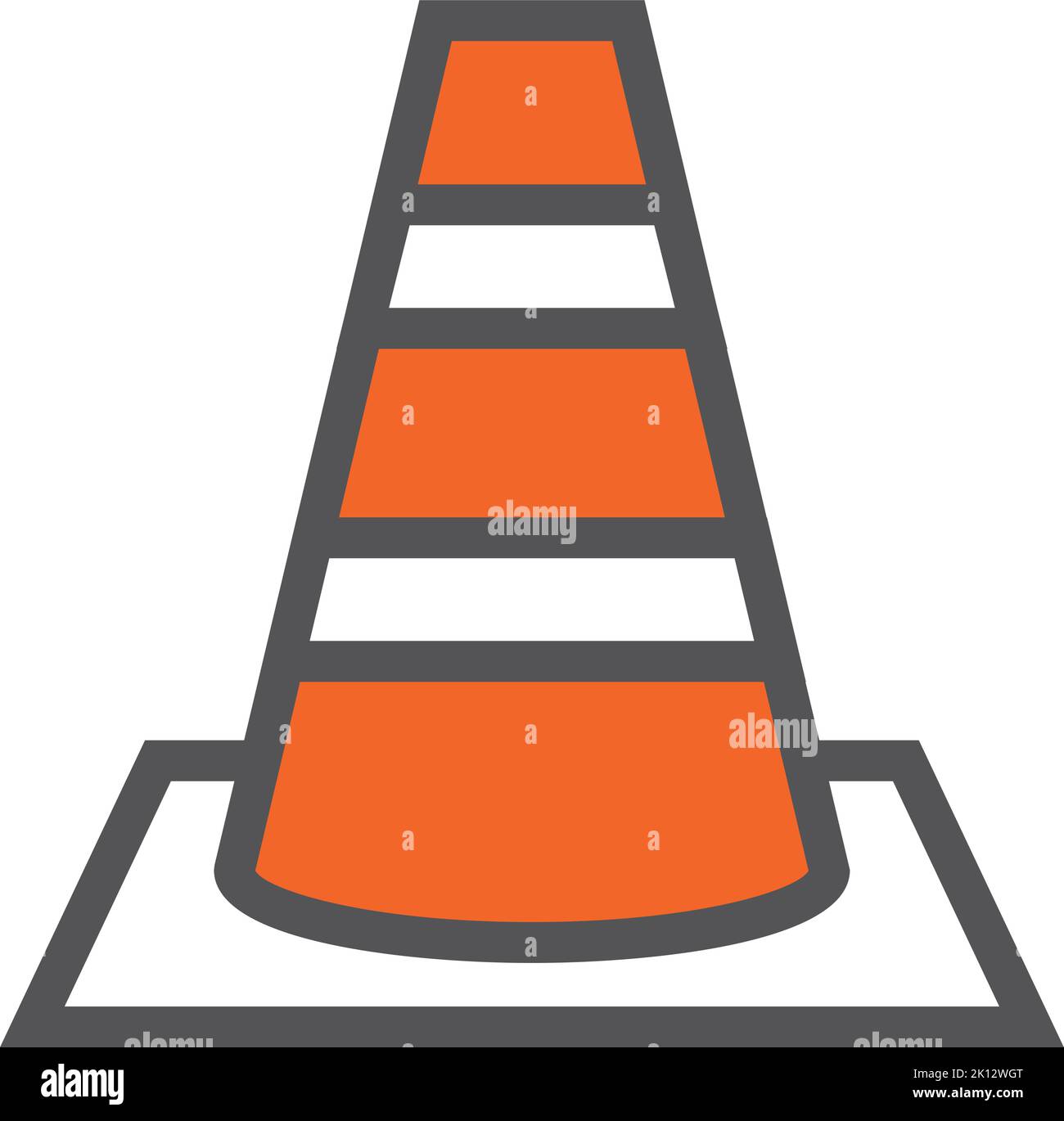 Safety cone icon. Road construction color symbol Stock Vector Image