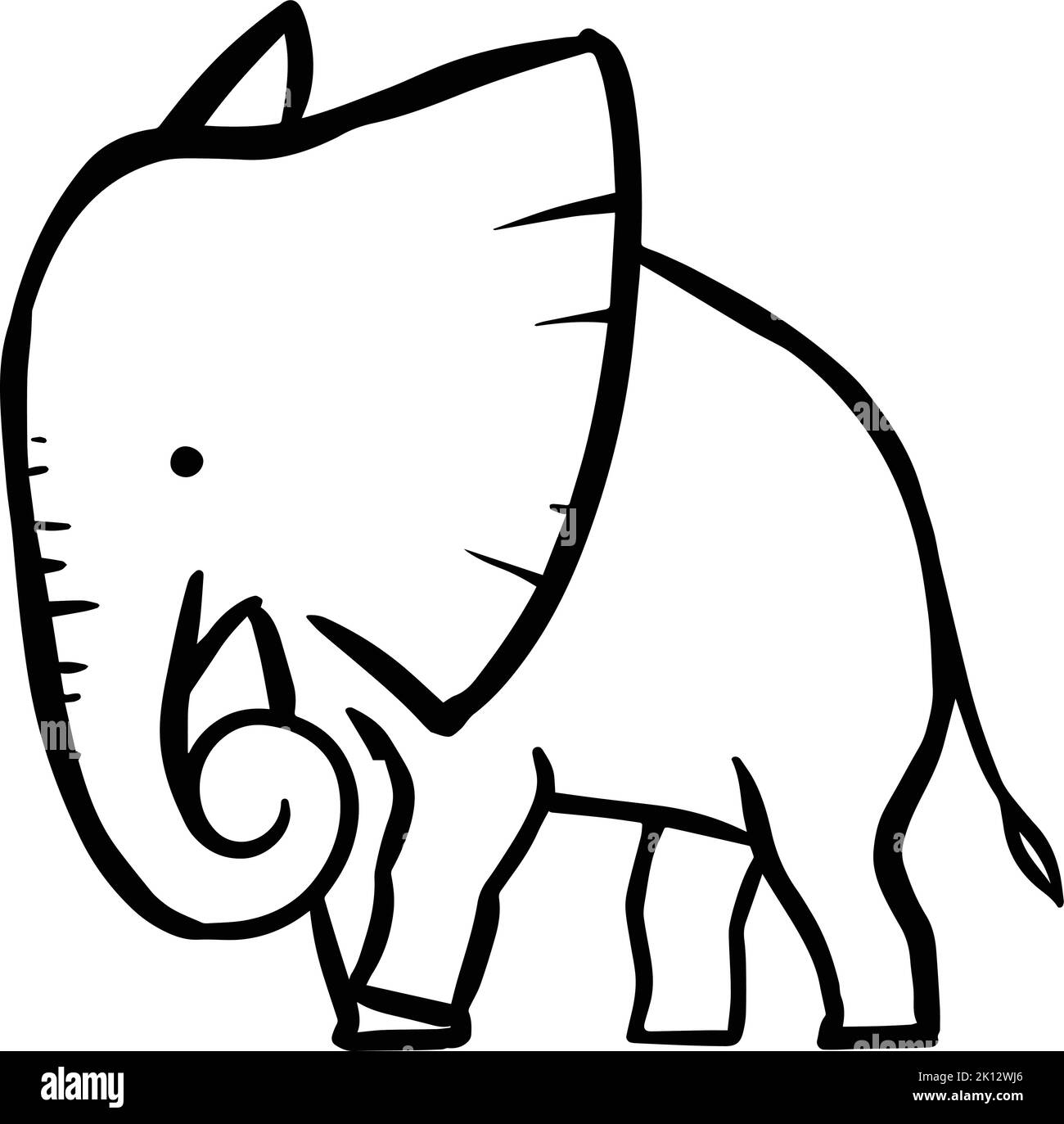 hand drawn elephant. Vector illustration Stock Vector Image & Art - Alamy