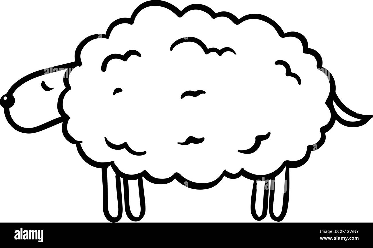 hand drawn sleeping sheep. Vector illustration Stock Vector Image & Art