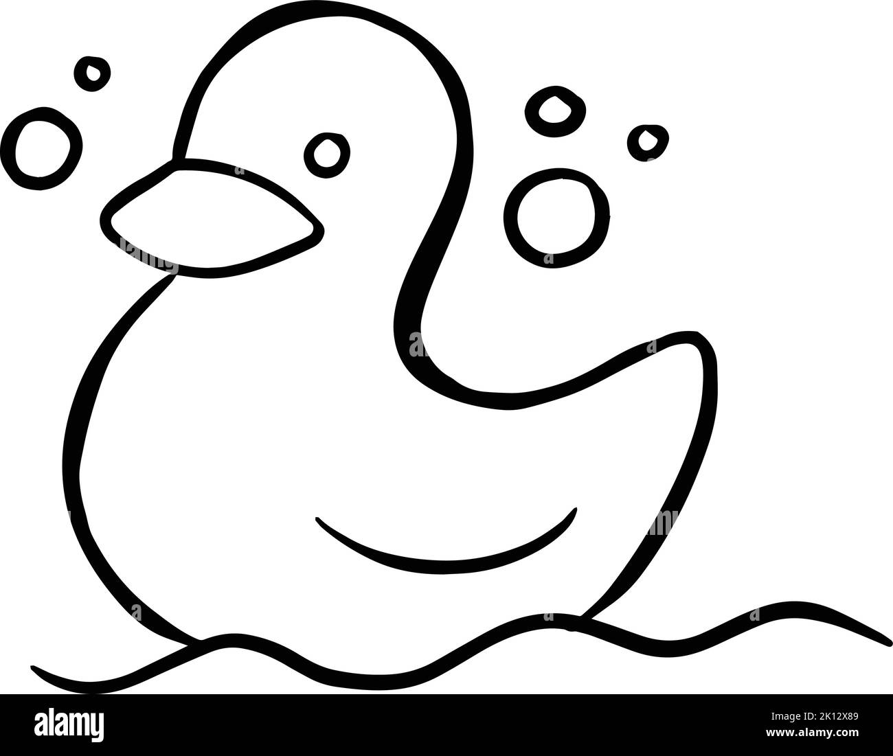 hand drawn rubber duck bath toy. Vector illustration Stock Vector Image