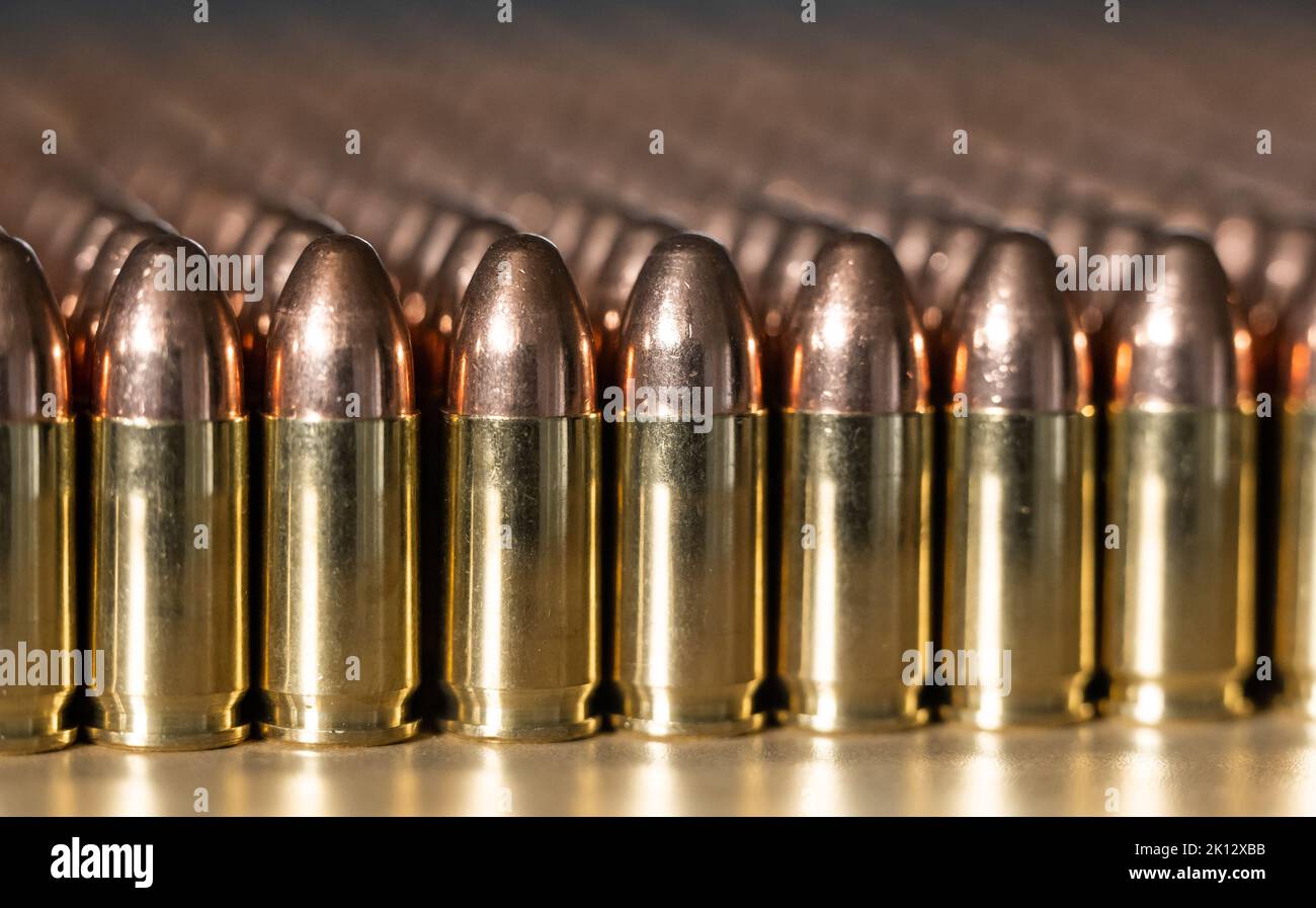 Rottweil, Germany. 15th Sep, 2022. Cartridges for handguns in 9x19