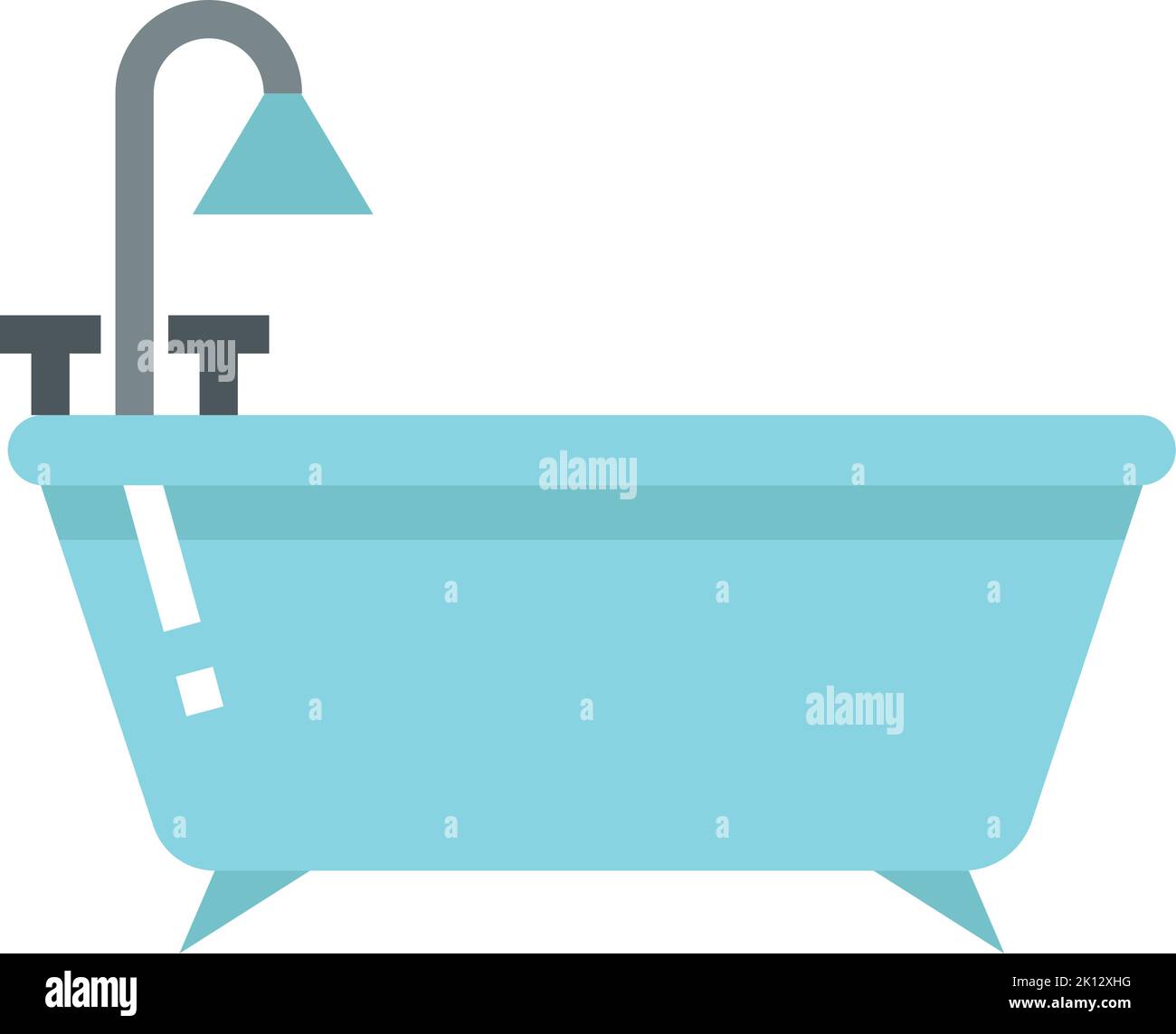 Bathtub with shower color icon. Bathroom furniture Stock Vector Image ...