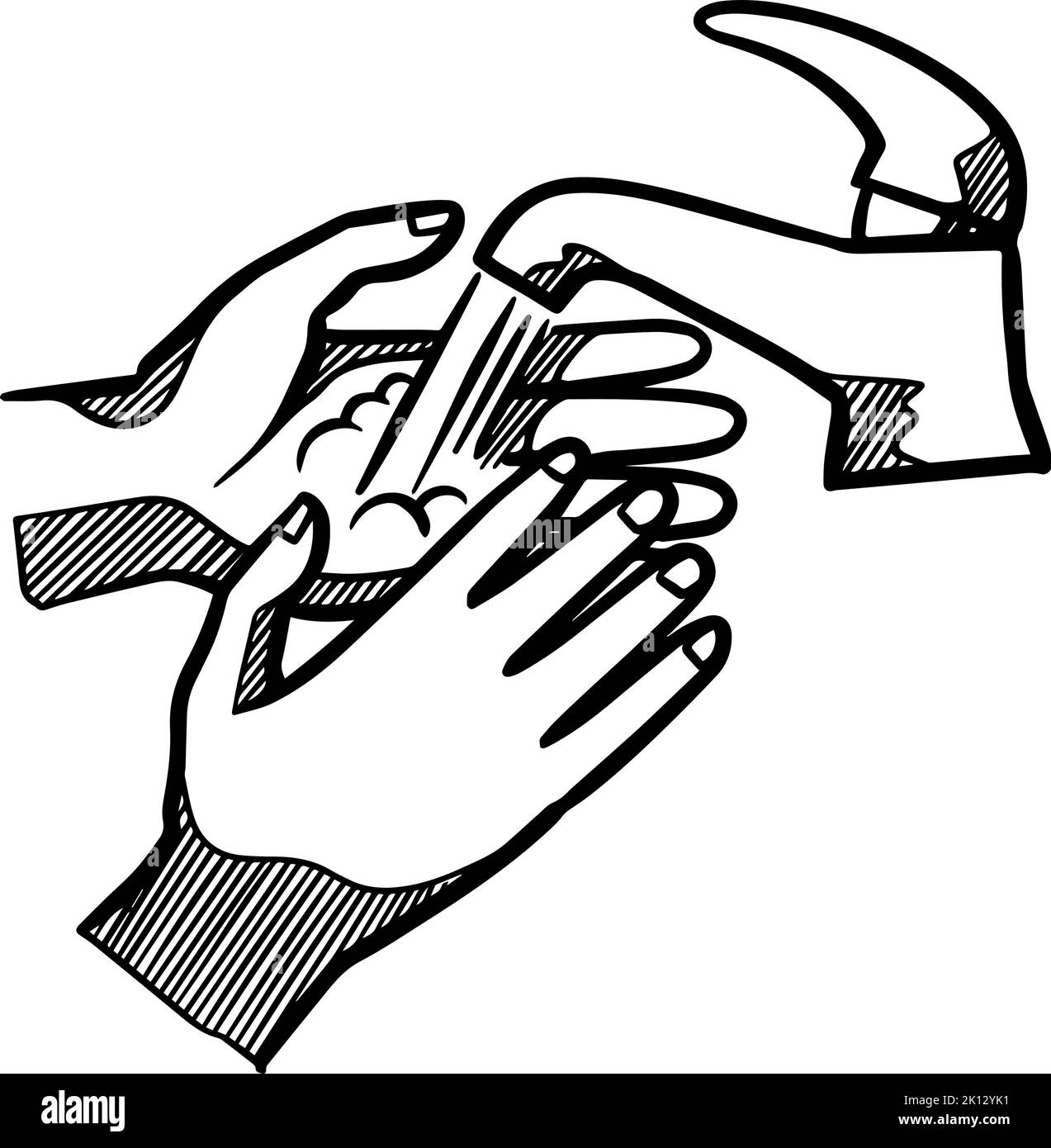 Hand wash drawing. vector illustration Stock Vector Image & Art Alamy