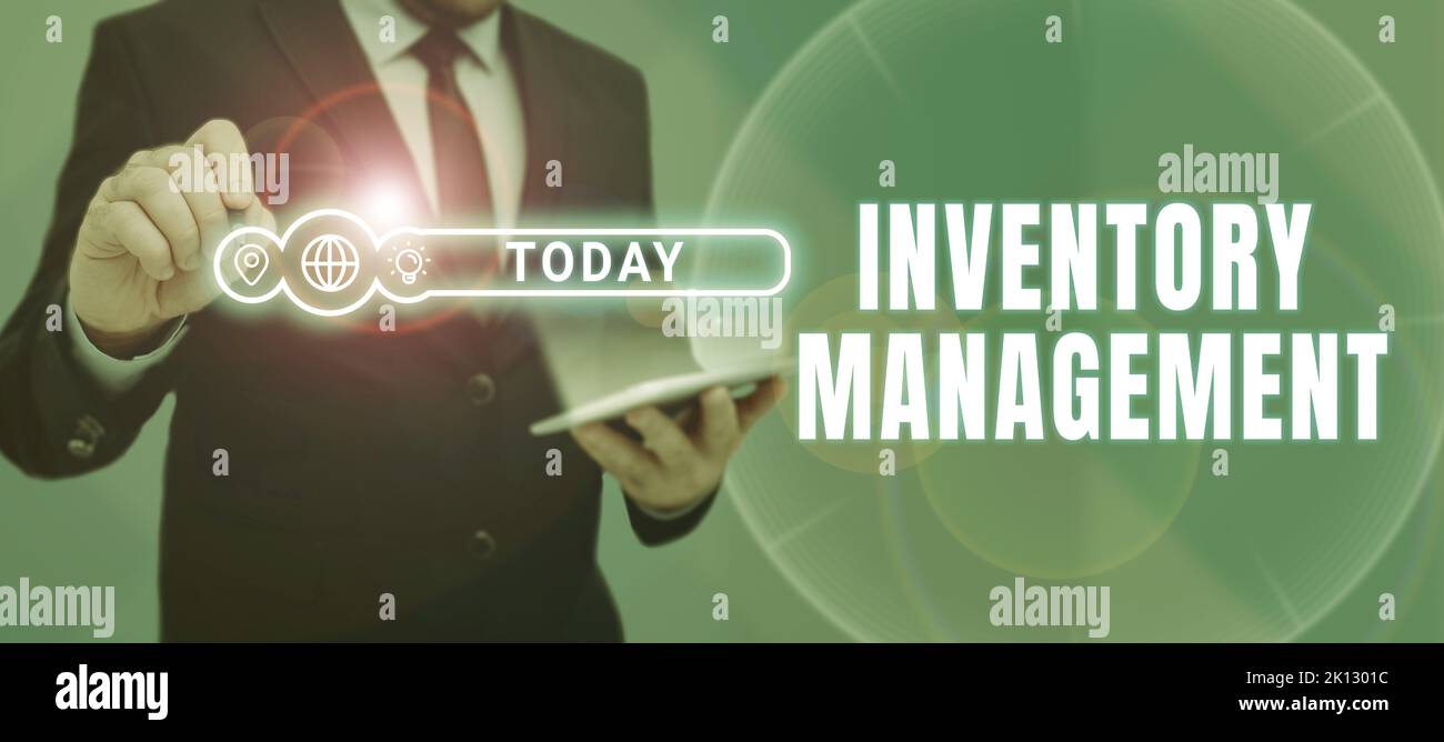 Hand writing sign Inventory Management. Business concept Overseeing ...