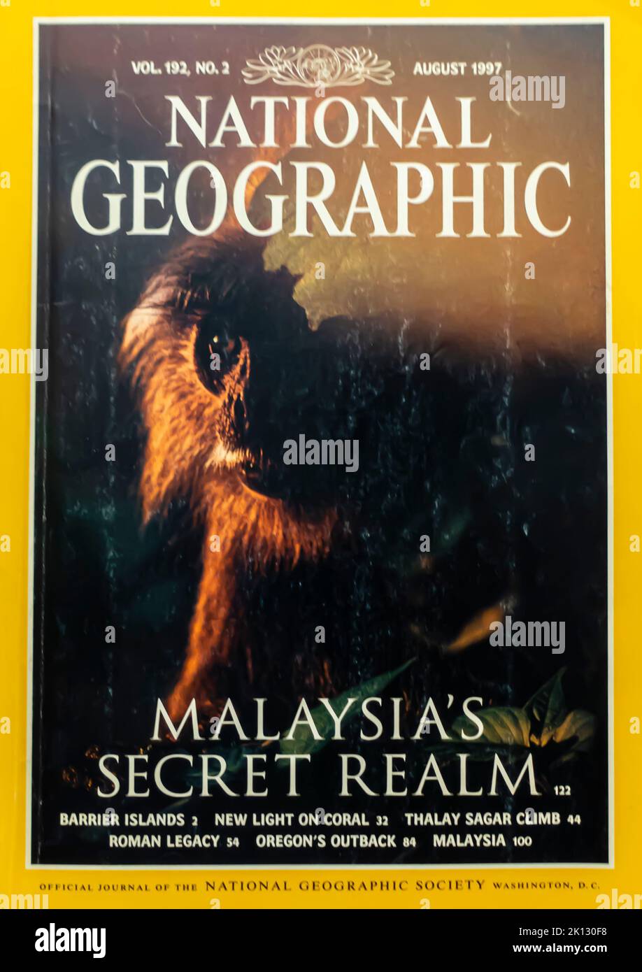 National Geographic magazine cover, August 1997 Stock Photo - Alamy