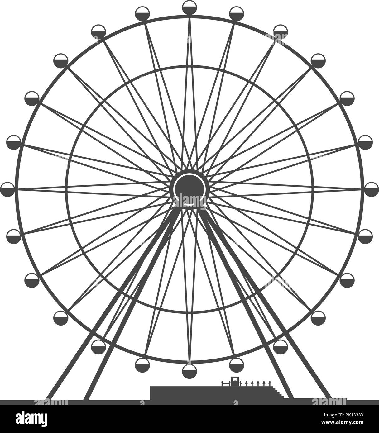 Giant observation wheel icon. Amusement park ride Stock Vector Image