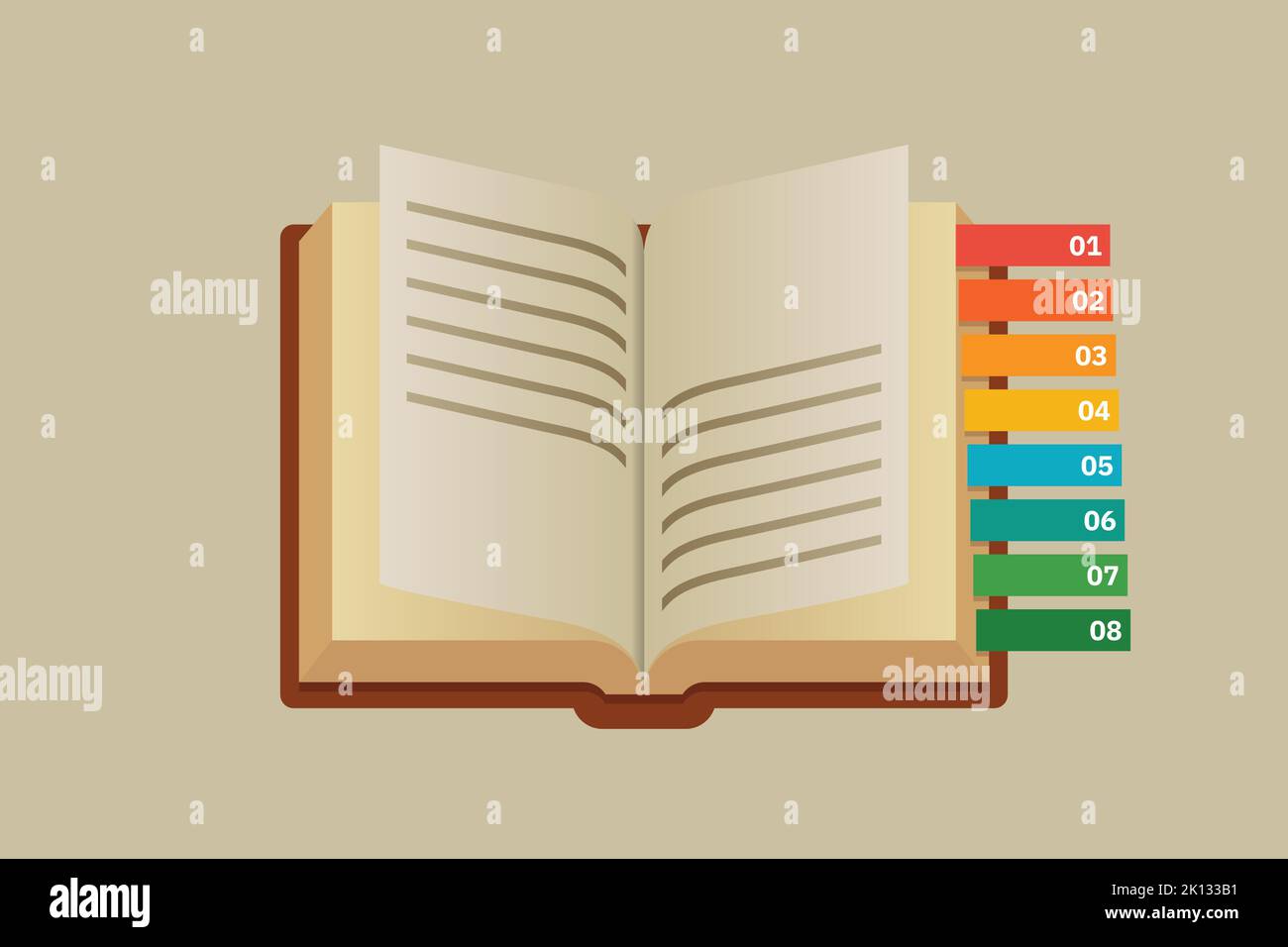 Open book education infographic. Vector illustration Stock Vector