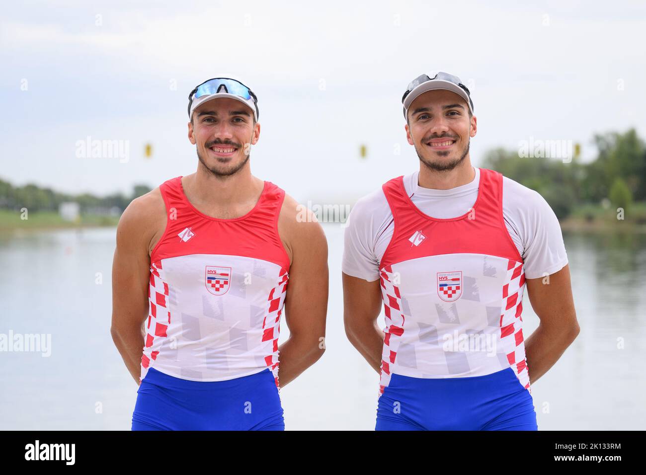 Croatian rowers Patrik Loncaric and Anton Loncaric during Media day at Jarun Lake before departure on World rowing Championships, in Zagreb, Croatia, on September 15, 2022.The 2022 World rowing Championships will take place 18-25 September, 2022 in Racice, Czech Republic. Photo: Davor Puklavec/PIXSELL Stock Photo