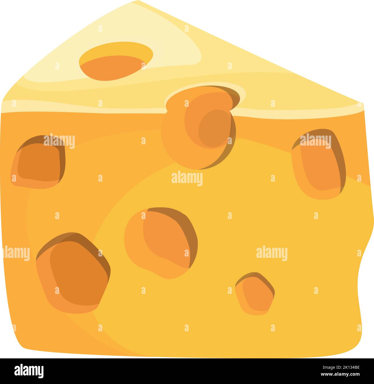 Emmental icon. Cartoon yellow cheese with big holes Stock Vector Image