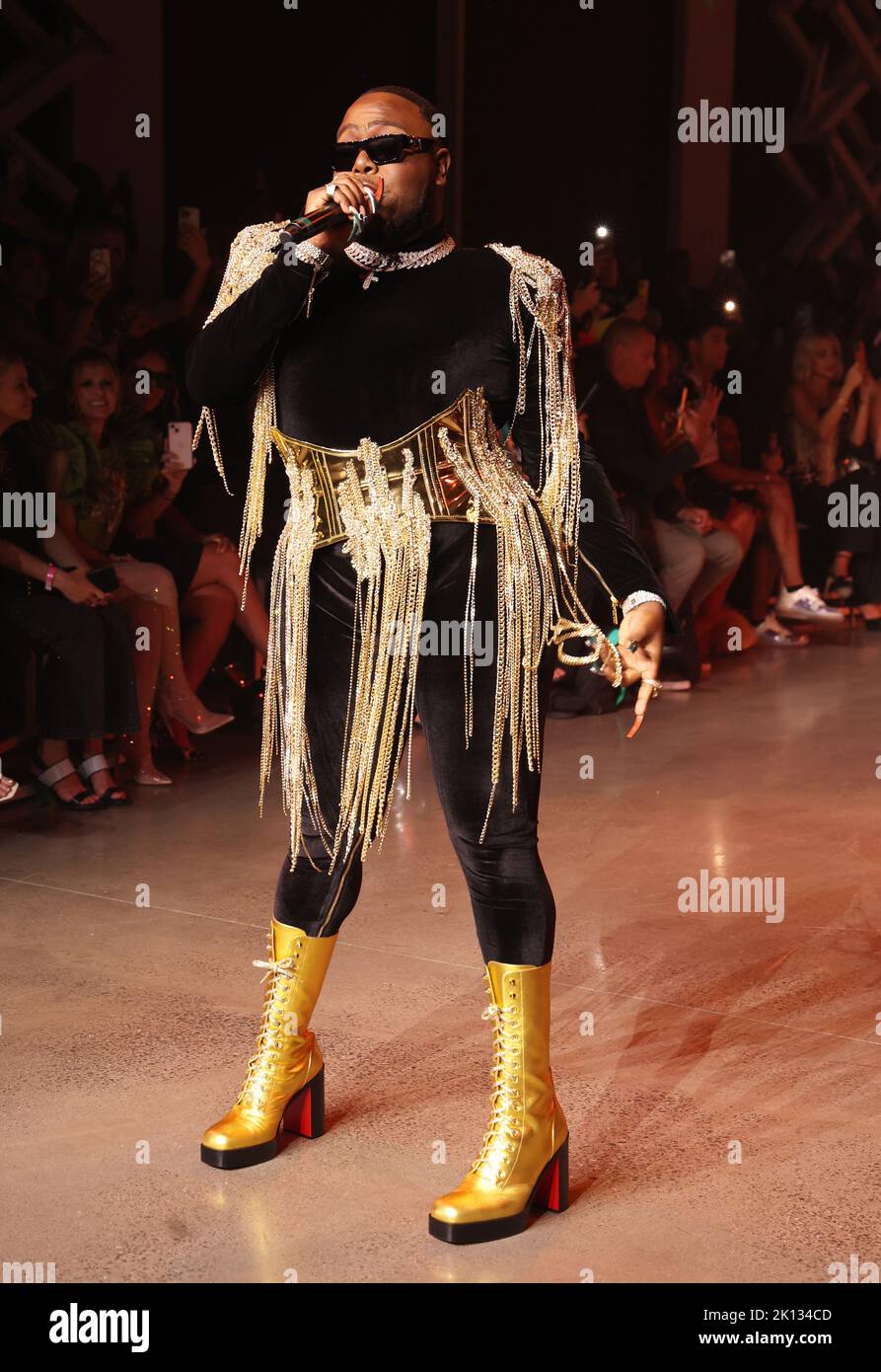 NEW YORK, NY - SEPTEMBER 14: Saucy Santana at The Blonds Runway Show Spring Summer '23 During New York Fashion Week 2022 at The Gallery at Spring Studios in New York City. Credit: Walik Goshorn/MediaPunch Stock Photo