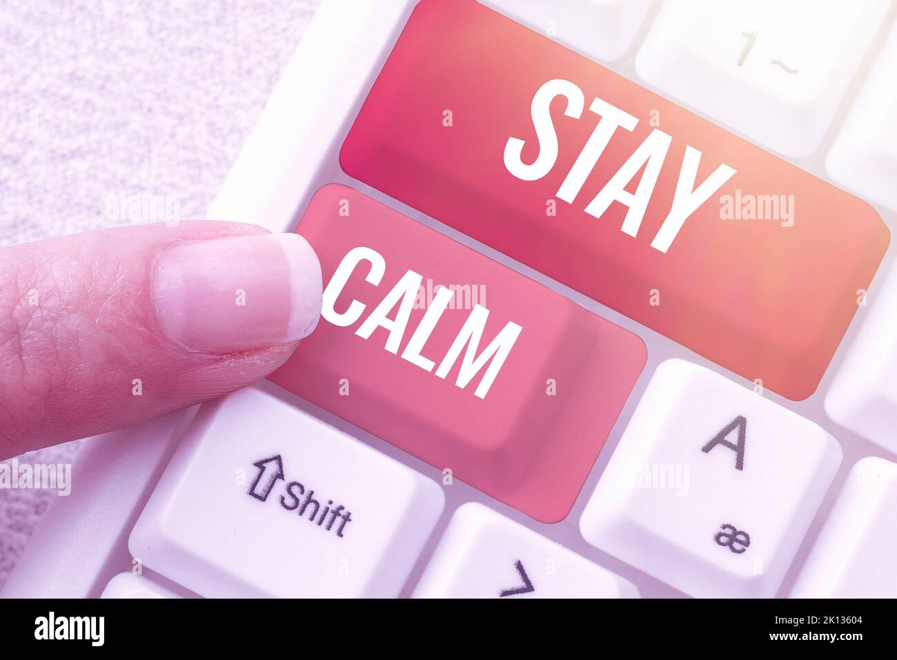 Text sign showing Stay Calm. Word Written on Maintain in a state of ...
