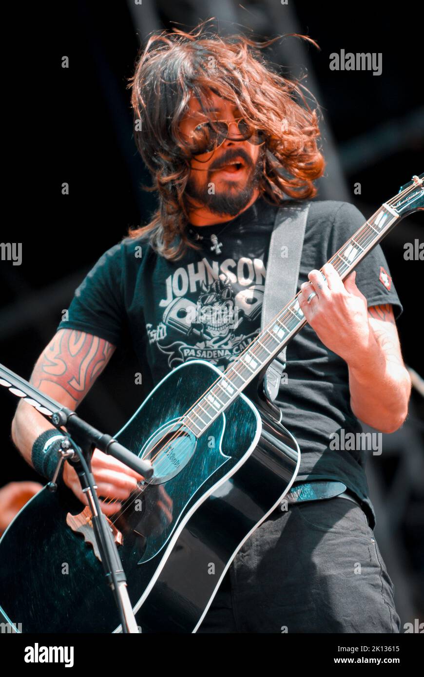 Dave Grohl - Foo Fighters, V2007, Hylands Park, Chelmsford, Essex, Britain - 18 August 2007 Stock Photo