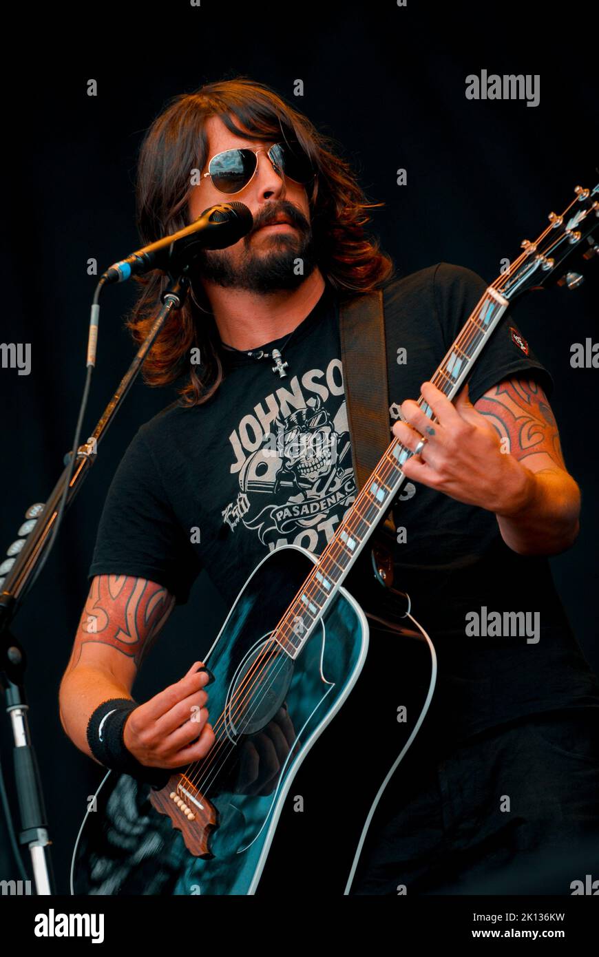 Dave Grohl - Foo Fighters, V2007, Hylands Park, Chelmsford, Essex, Britain - 18 August 2007 Stock Photo