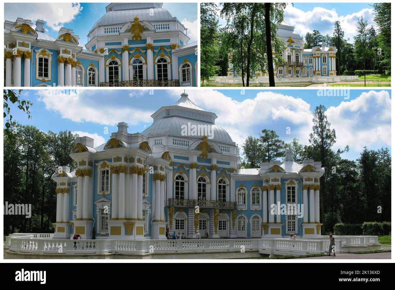 The Grotto Pavilion in the park surrounding Catherine Palace, located in the town of Tsarskoye Selo (Pushkin), St. Petersburg, Russia Stock Photo