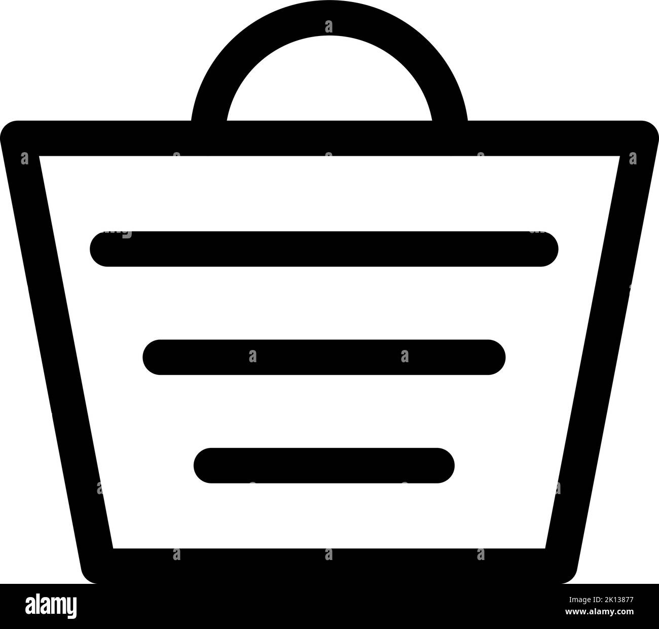 Shopping bag outline simple vector icon. linear style sign for mobile concept and web design. Symbol, logo illustration. Pixel perfect graphic Stock Vector