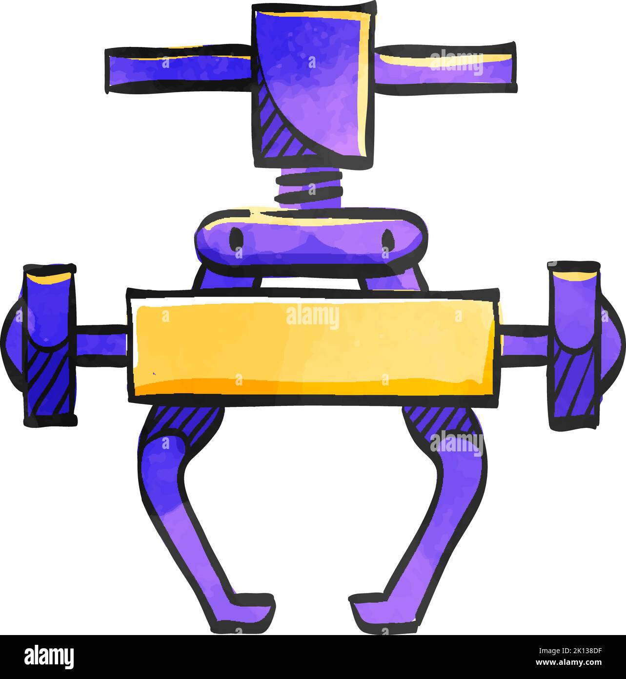 Bicycle tool icon in watercolor style. Stock Vector