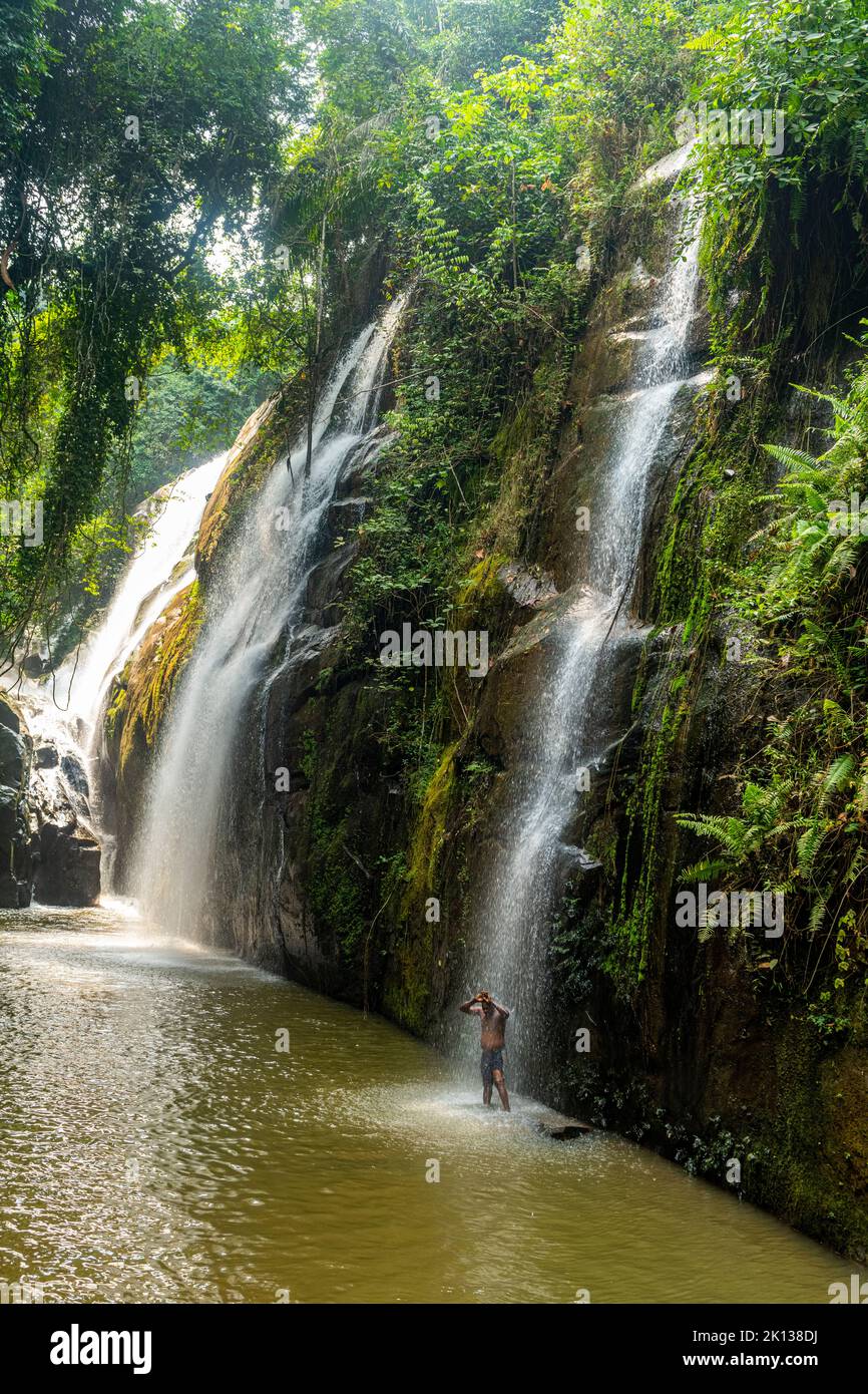 Small waterfalls near the Zongo waterfall, Democratic Republic of the Congo, Africa Stock Photo