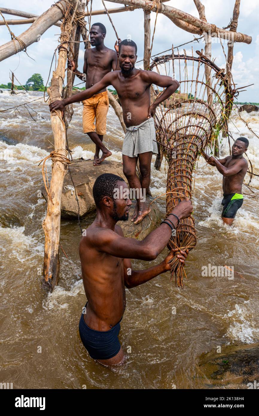 Indigenous fishermen from the Wagenya tribe, Congo River, Kisangani