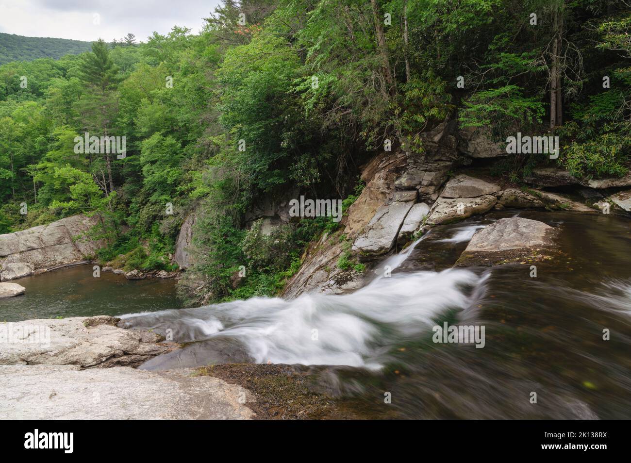 Elk River Falls in summer, Blue Ridge Mountains, North Carolina, United States of America, North America Stock Photo