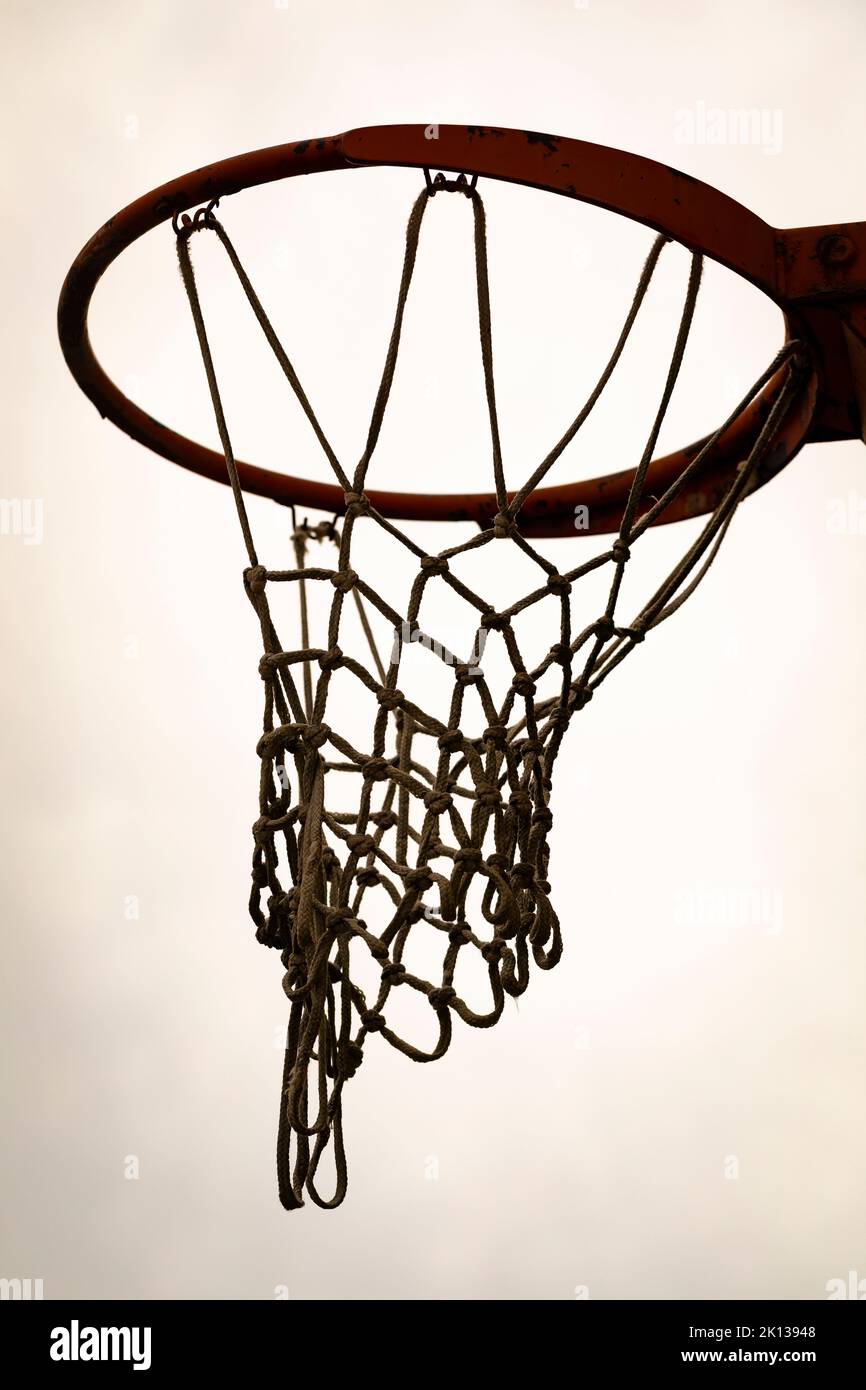 Outdoor basketball hoop at sunset. Playground Stock Photo Alamy
