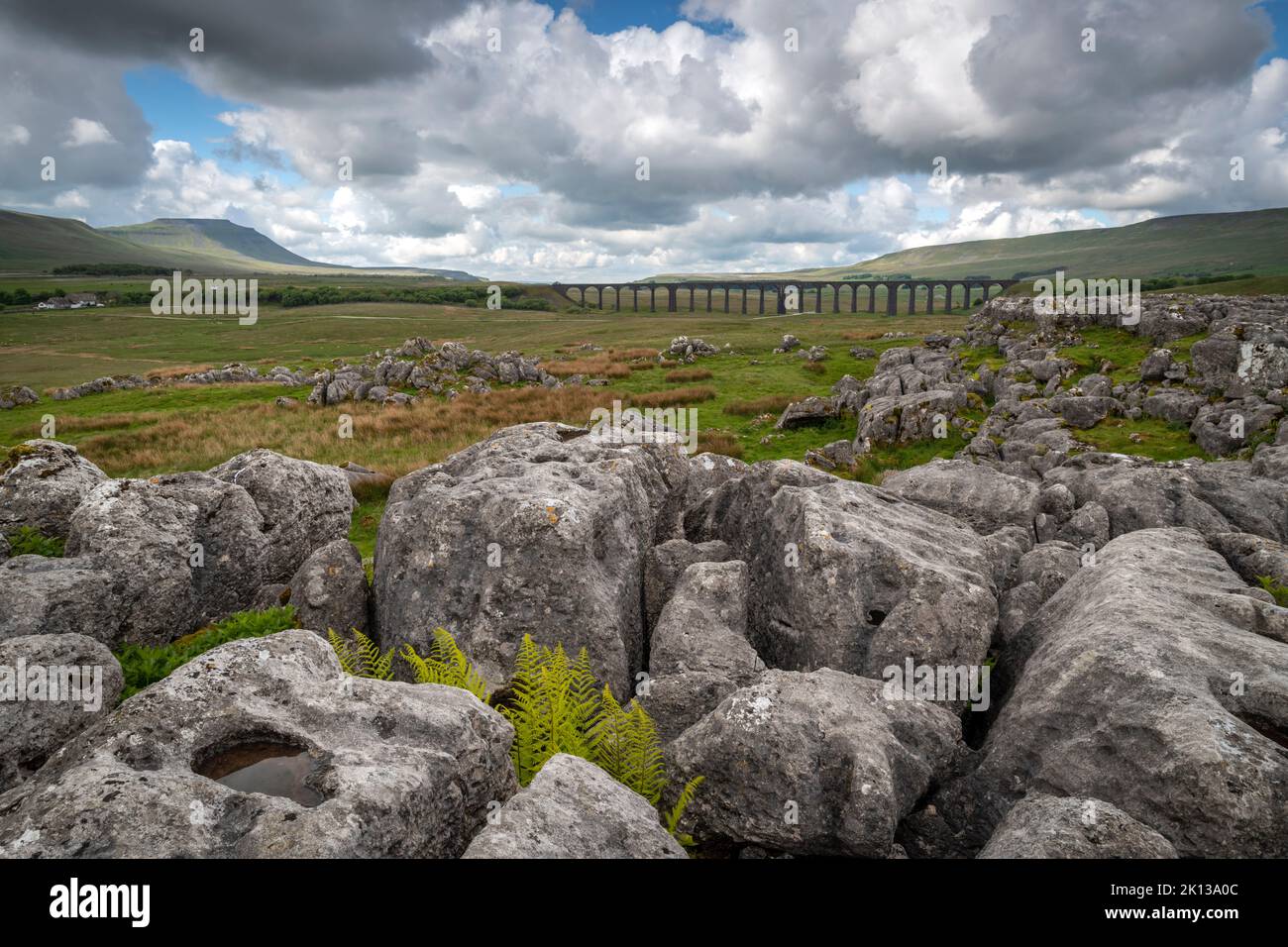 Ribblehead Viaduct in the Yorkshire Dales National Park, North Yorkshire, England, United Kingdom, Europe Stock Photo