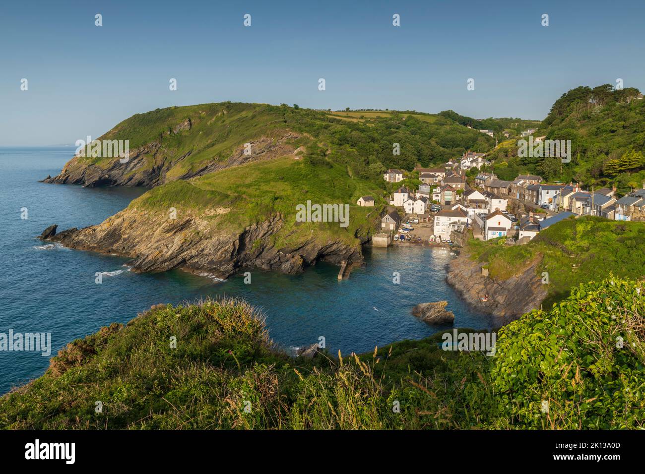 Pretty Portloe, a tiny Cornish harbour fishing village on the south coast of Cornwall, England, United Kingdom, Europe Stock Photo
