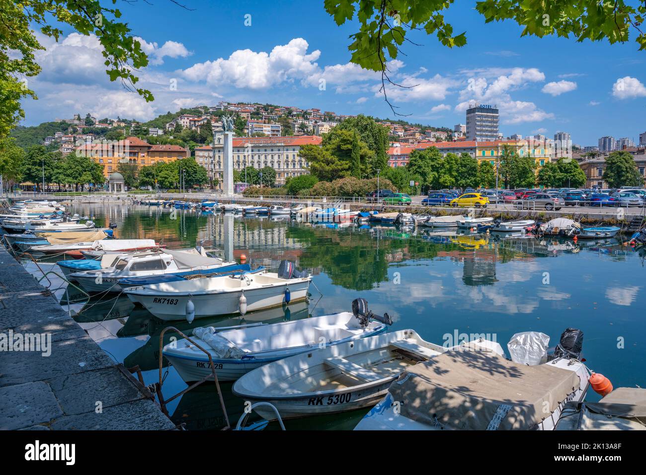 View of Mrtvi Canal and Monument of Liberation in old town centre, Rijeka, Kvarner Bay, Croatia, Europe Stock Photo