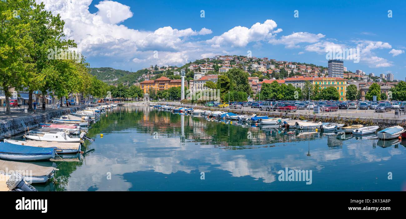 View of Mrtvi Canal and Monument of Liberation in old town centre, Rijeka, Kvarner Bay, Croatia, Europe Stock Photo