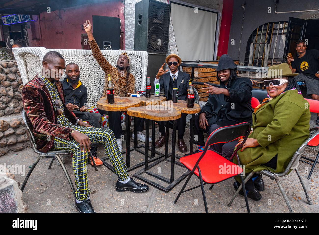 La Sape movement embodies the elegance in style and manners of colonial predecessor dandies, Kinshasa, Democratic Republic of the Congo, Africa Stock Photo