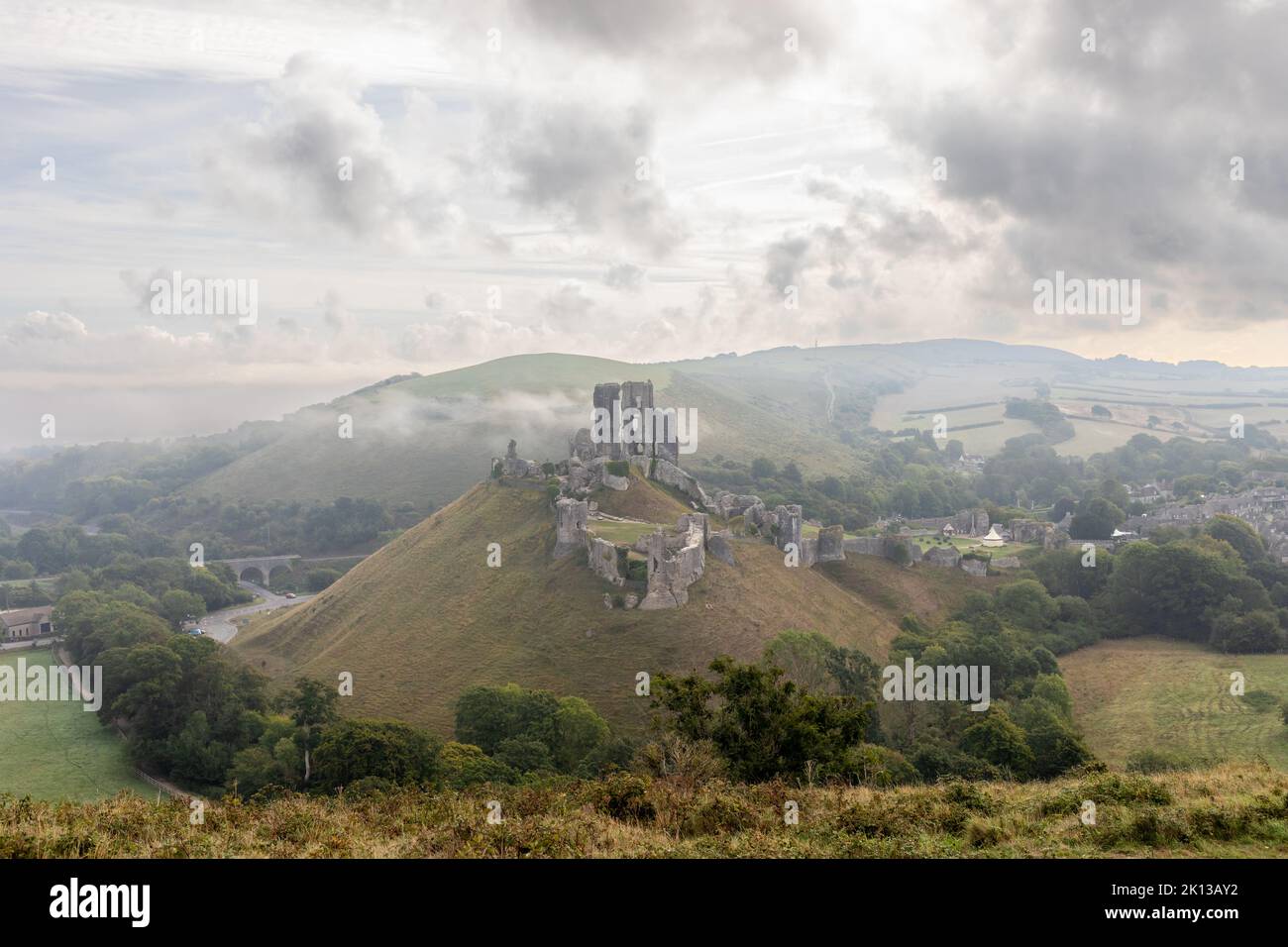 misty-morning-view-of-corfe-castle-in-the-isle-of-purbeck-dorset